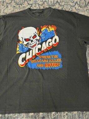 Comfort Colors NWOT Chicago Skull Graphic Tee - Black 2XL